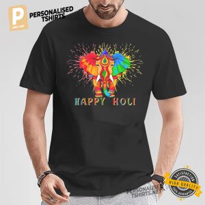 Happy Holi Festival Colors Elephant Hindu Shirt