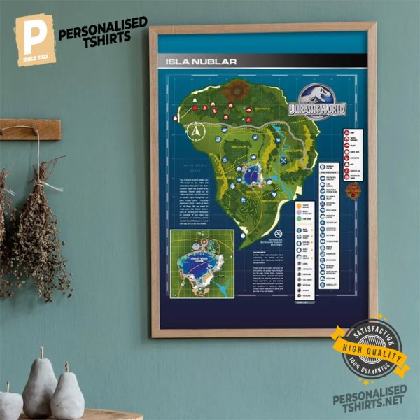 Isla Nublar Map Poster 1