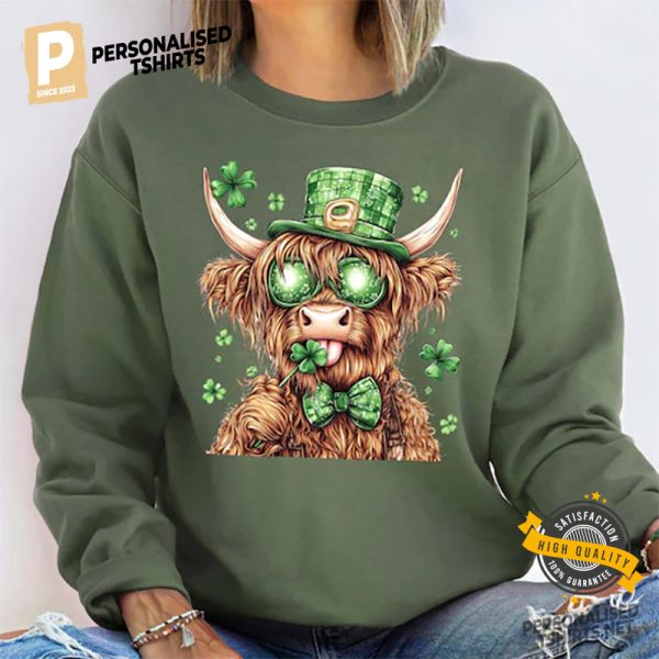 Lucky Highland Cow St. Patrick's Day Comfort Colors Tee 1