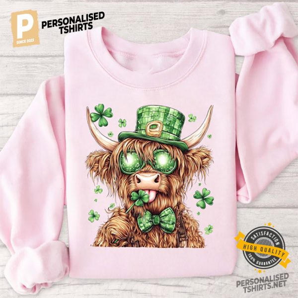 Lucky Highland Cow St. Patrick's Day Comfort Colors Tee