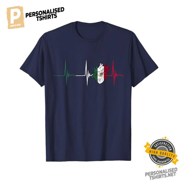 Mexico Heartbeat Mexico Flag Mexican Pride Shirt 2