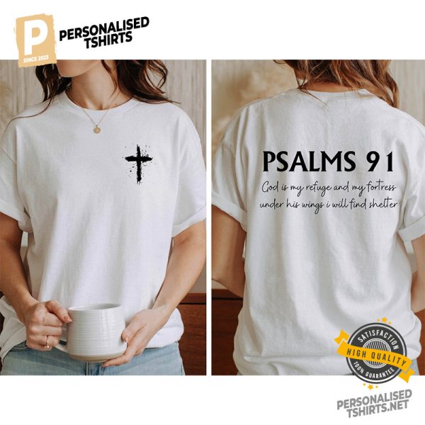 Psalms 91 Bible Verse 2 Side Shirt 1