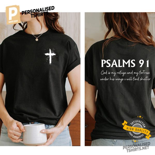 Psalms 91 Bible Verse 2 Side Shirt