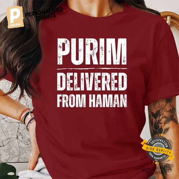 Purim Delivered from Haman, Israel Holiday Comfort Colors Tee 1