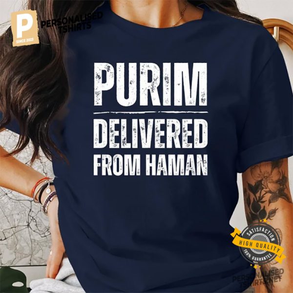 Purim Delivered from Haman, Israel Holiday Comfort Colors Tee 2